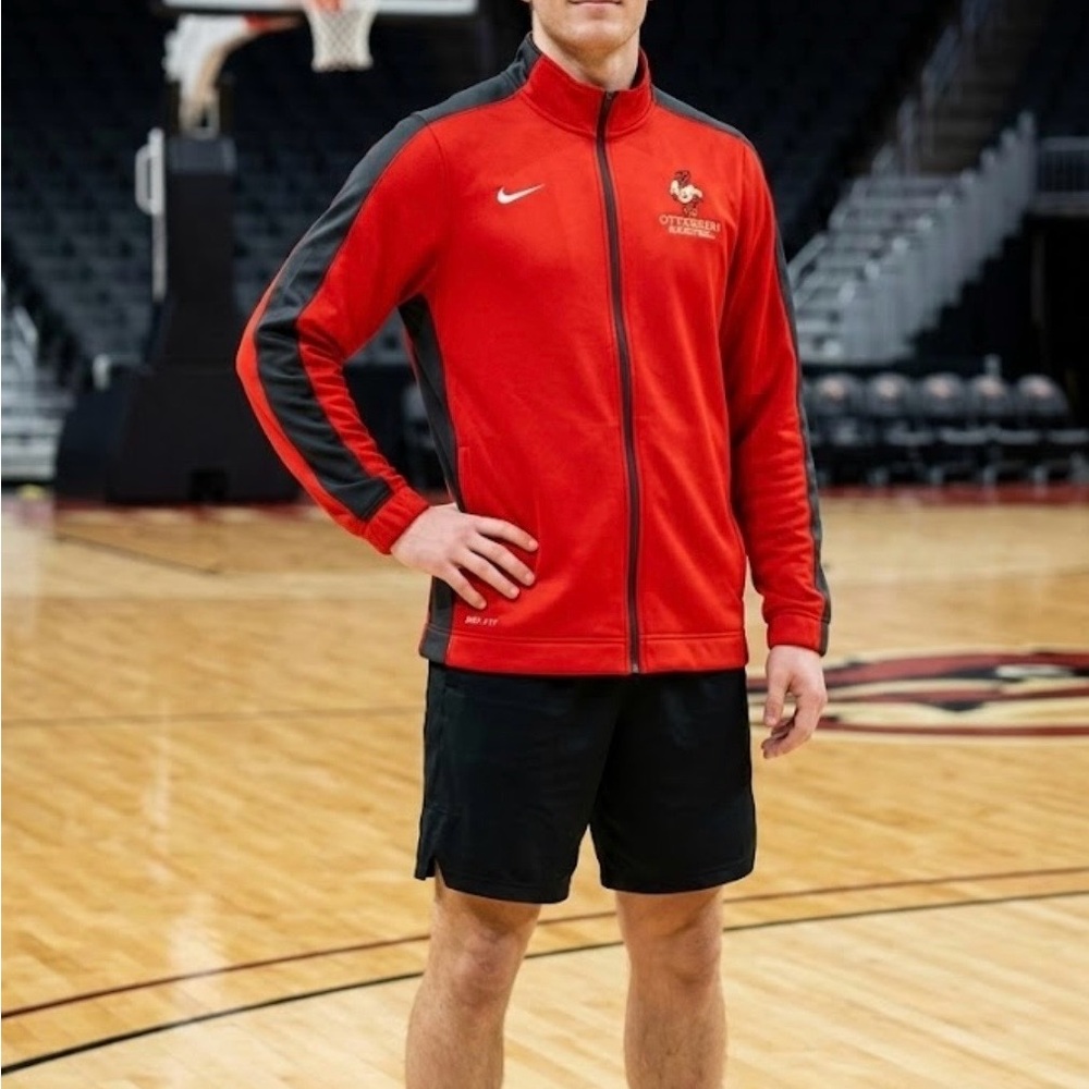 Nike Men's Red and Gray Performance Jacket